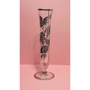 Vintage Silver City Sterling Bud Vase With Overlay Leaves Flanders 25th Edition